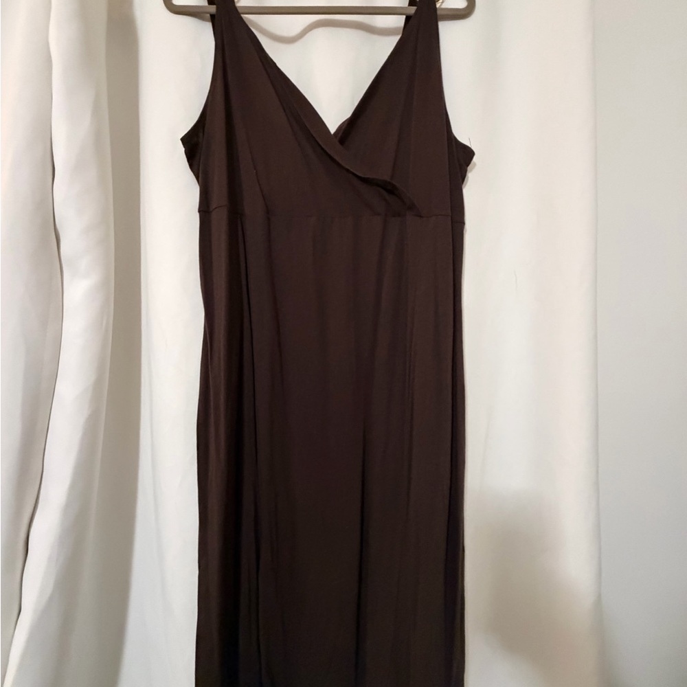Merona Chocolate Brown Sleeveless V-Neck Midi Dress